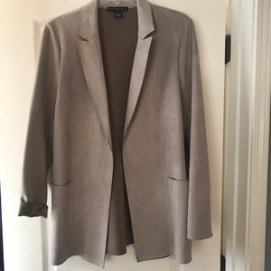 Joan Vass tan colored suede jacket